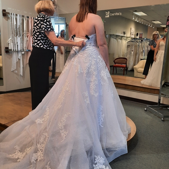 New/Never worn wedding dress by Morilee w/ veil - Picture 10 of 13